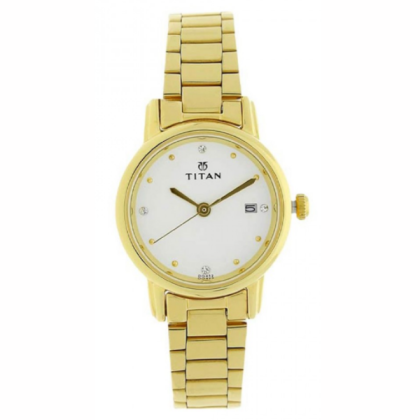 Titan Karishma 2572YM01 White Dial Stainless Steel Strap Quartz Women's Watch